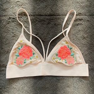 Victoria Secret Sheer Pink Flower Bralette